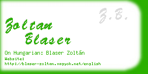 zoltan blaser business card